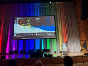 Bob Brewin presenting on stage